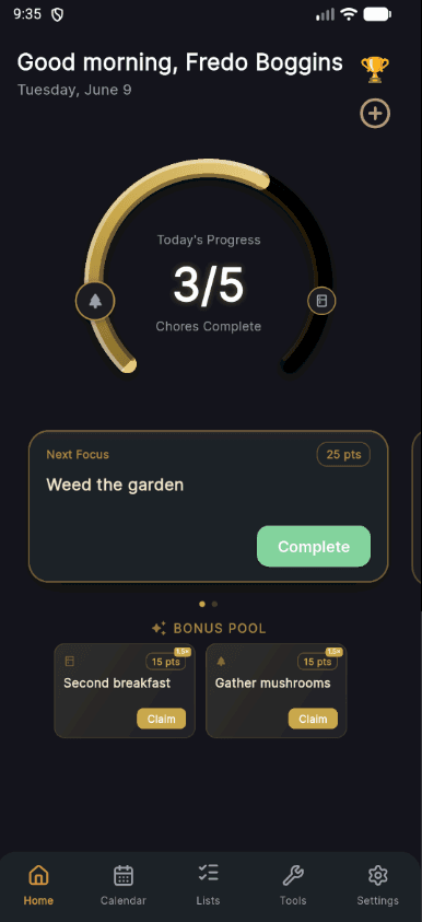 Kyrio Home Dashboard