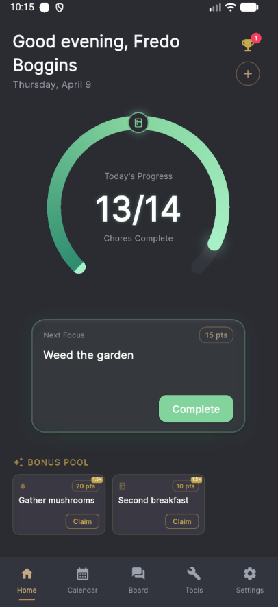 Kyrio Home Dashboard